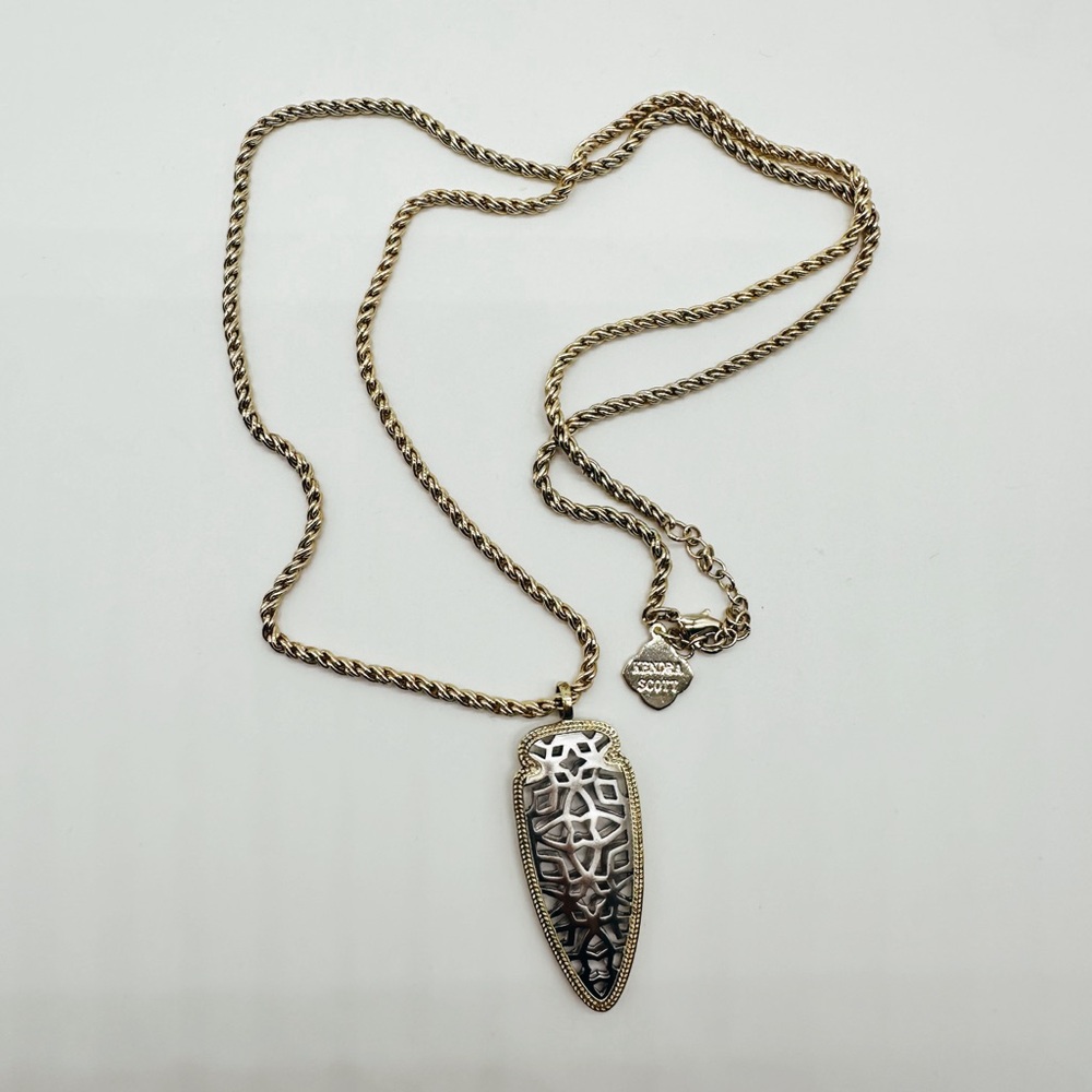Kendra Scott Sadie Silver/Gold Arrowhead Necklace